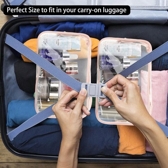 10 Pack Clear Cosmetic Bags Makeup Bags Portable Waterproof TSA Approved Travel - Picture 4 of 7